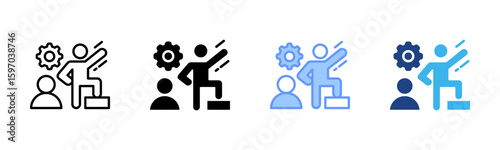 Leadership icon set multiple style collection