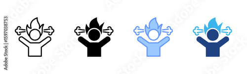 Burnout icon set multiple style collection