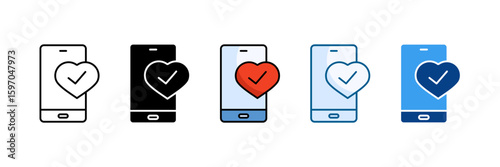 App Usage Icon Set Multiple Style Collection