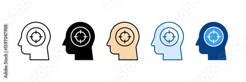 Focus Mode Icon Set Multiple Style Collection