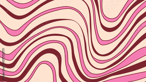 Retro Psychedelic Wavy Background. Colorful Vintage Swirl Abstract Collection