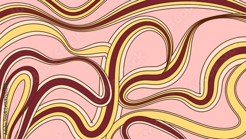 Retro Psychedelic Wavy Background. Colorful Vintage Swirl Abstract Collection