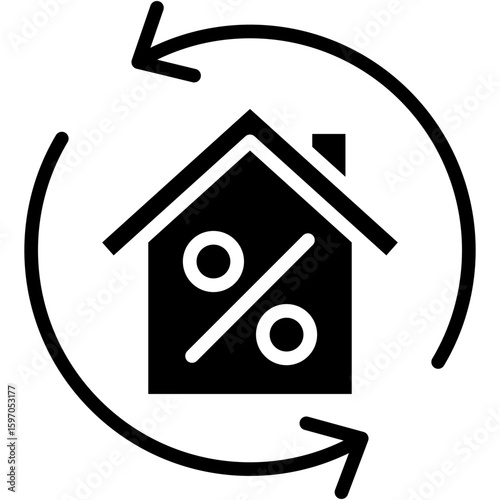 Mortgage Refinance  glyph icon