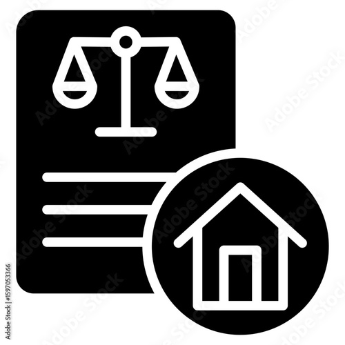 Real Estate Law glyph icon