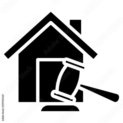 Real Estate Auction glyph icon