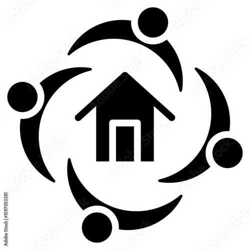 Homeowners Association (HOA) glyph icon
