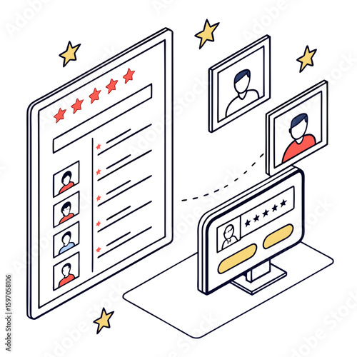Digital hiring system with candidate profiles and ratings interface