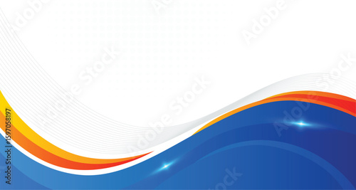 abstract blue orange corporate background with 3d concept. abstract white background with blue  and orange wave background banner with formal concept for banner advertisement announcement certificate