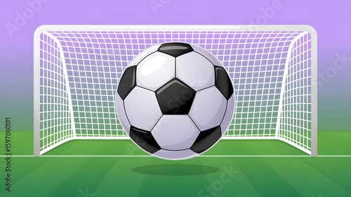 A football ball in a net