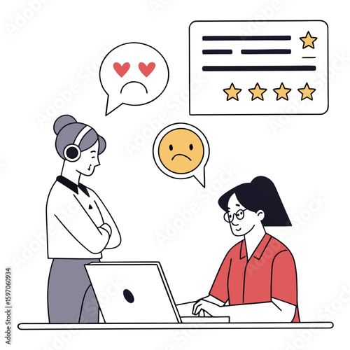 People receiving mixed customer feedback customer service communication