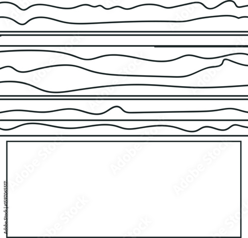 The texture is in the form of horizontal straight and curved stripes, and there is a frame at the bottom.