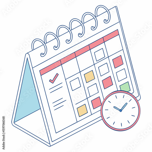 Calendar and clock time blocking planning schedule