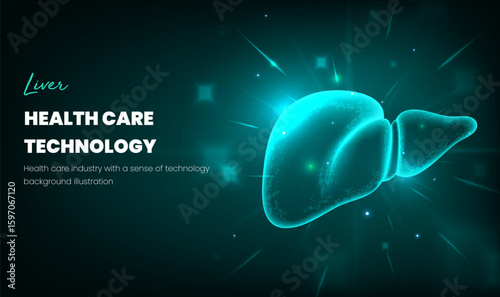 Horizontal edition healthcare illustration liver technology sense background