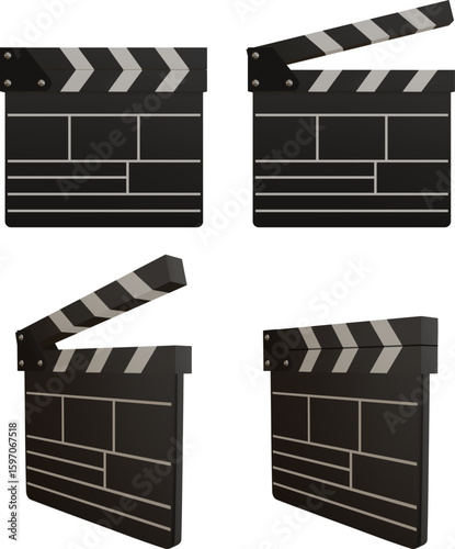 isolated 3d movie clapper board  