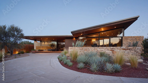 California Modern House with Lush Green Garden