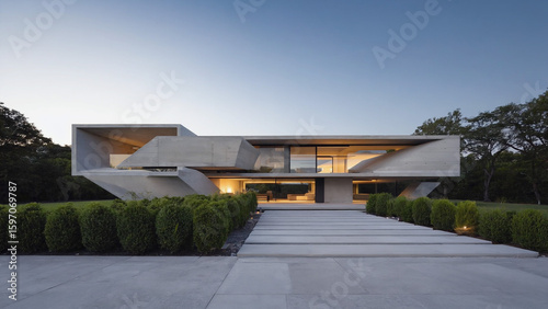 modern contemporary house front view
