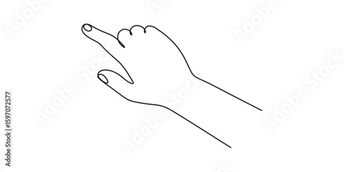 Elegant single line art female hand vector illustration