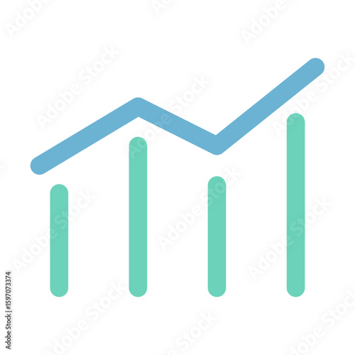 シンプルな棒グラフ ベクターデータ チラシ・Web・動画素材 青 水色