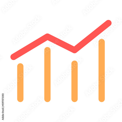 シンプルな棒グラフ ベクターデータ チラシ・Web・動画素材 赤 黄色
