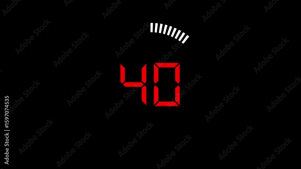 A modern countdown icon displays 45 seconds, featuring a smooth circular timer decreasing steadily, bold numbers at the center, and minimal design with subtle motion to indicate progress.
