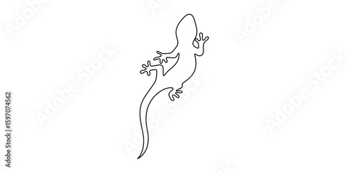 Continuous single line drawing of Gecko. One line gecko drawing concept. Minimalist outline vector illustration