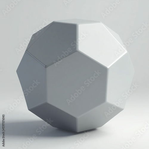 White Dodecahedron Geometric Shape