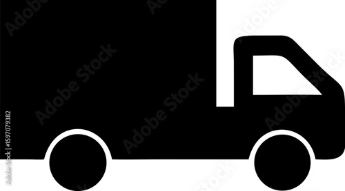 Black icon of a delivery truck, shipping or logistics symbol

