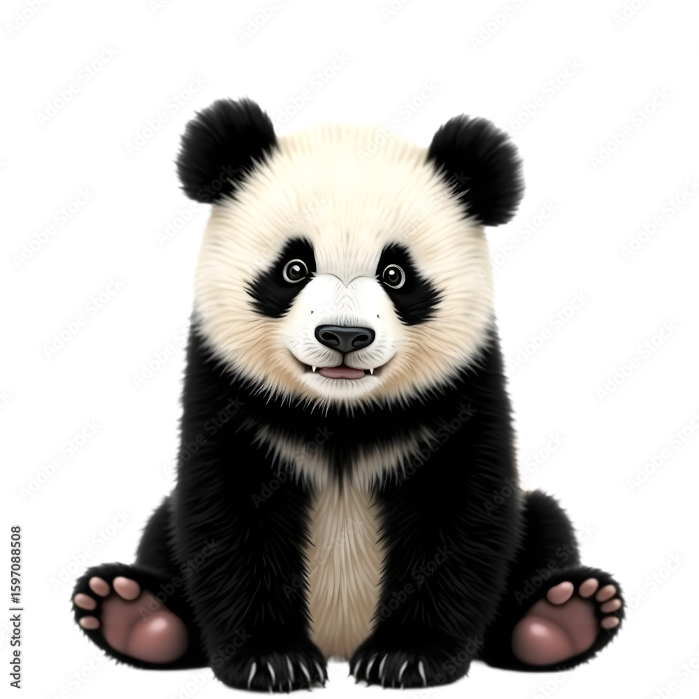 Fototapeta premium panda with bamboo