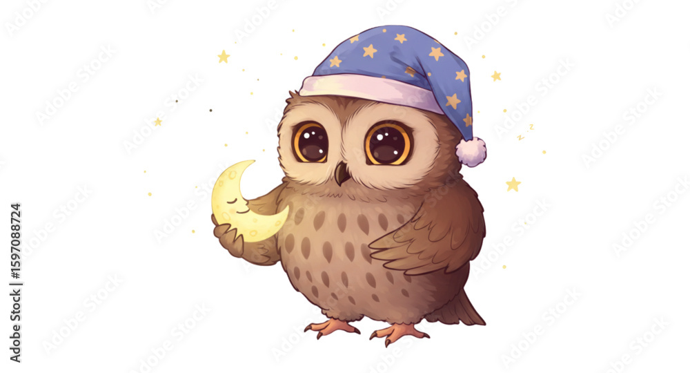 Fototapeta premium owl and moon 