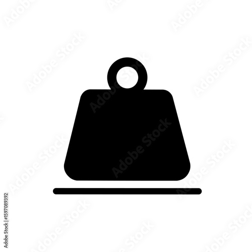 metal heavy mass icon flat vector illustration. Weight or scale icon representing measurement, balance, or weightlifting.