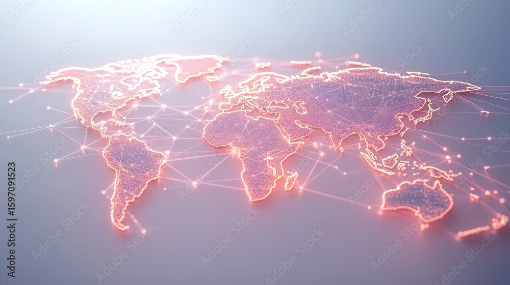 Global Network Map; World Connections; Technology; Digital, Graphic; Stock Photo Global Network Map; World Connections; Technology; Digital, Graphic; Stock Photo