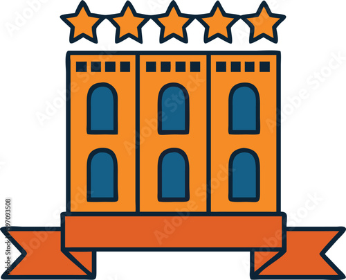 Classic Resort Hotel Building Icon