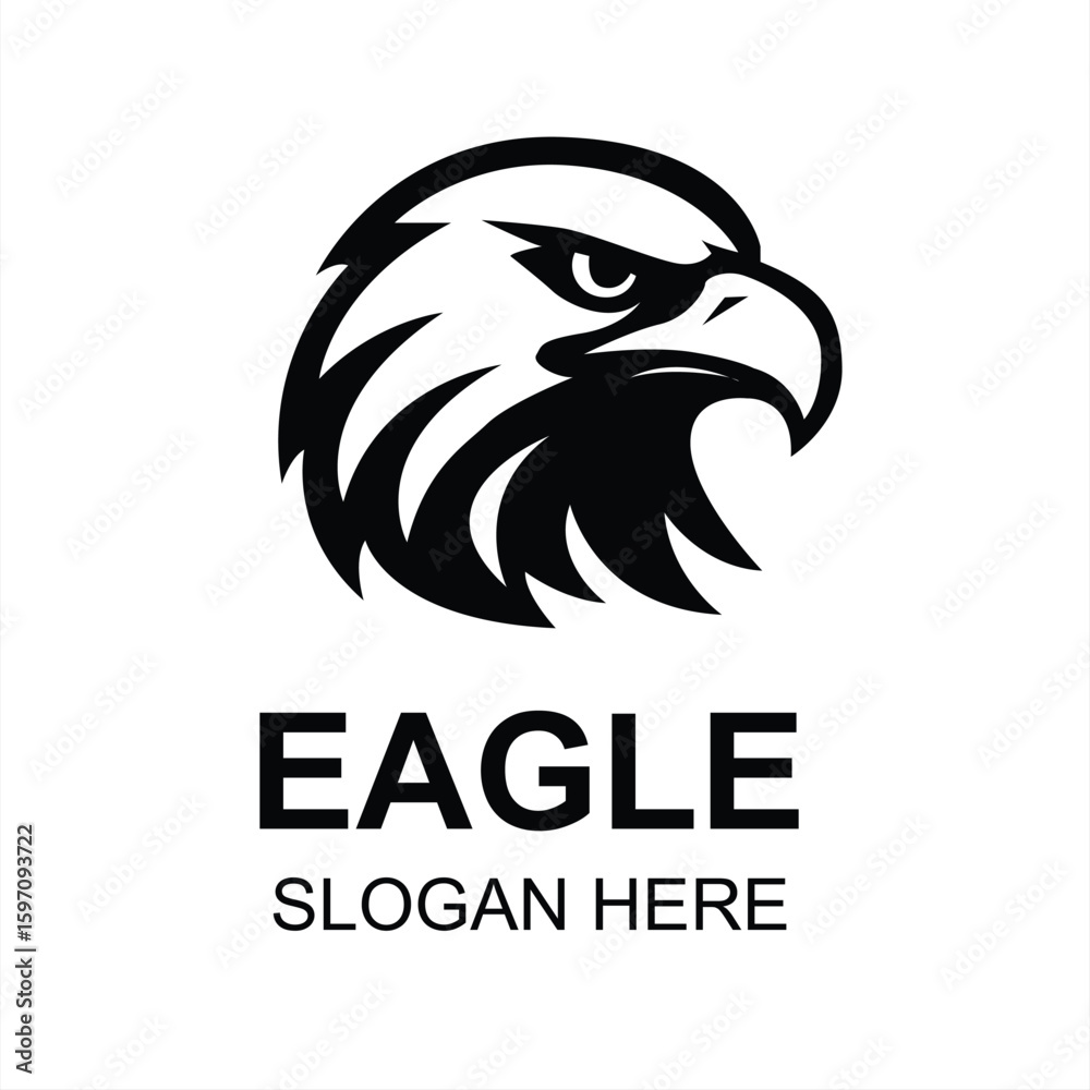 Obraz premium Majestic Eagle Head Logo Sharp Hawk Mascot Vector
