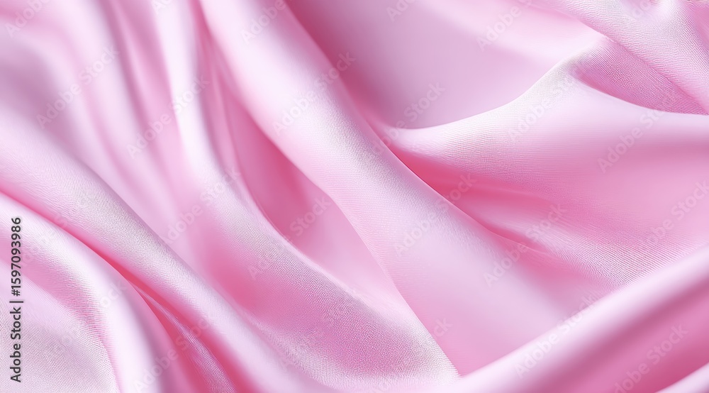 Obraz premium Soft pink fabric draped elegantly, showcasing smooth textures and gentle folds.