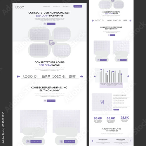 Editable email newsletter landing page, minimal e-commerce UI template for marketing and promotion 