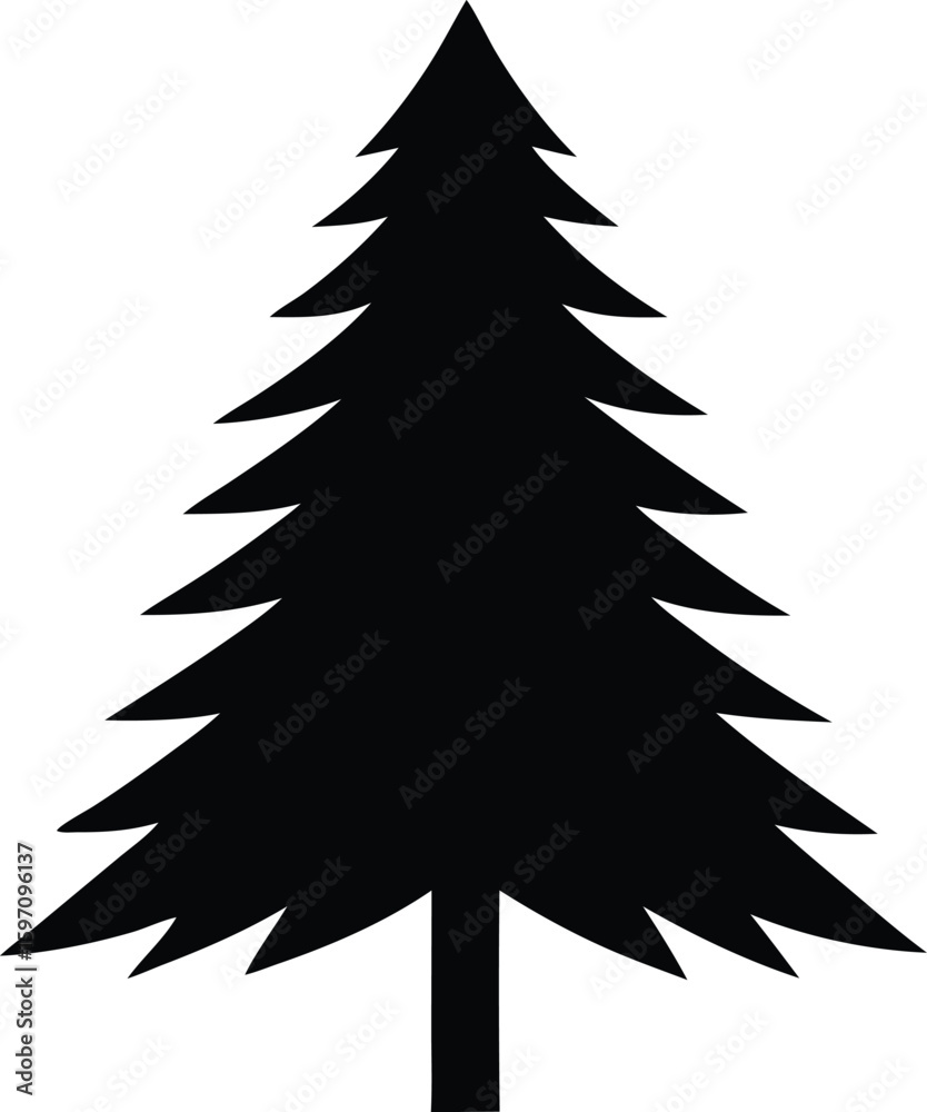Obraz premium simple spruce vector icon.