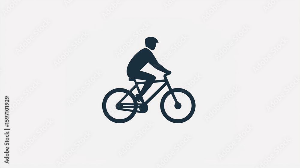 Obraz premium Cyclist Silhouette, Active and Urban Design