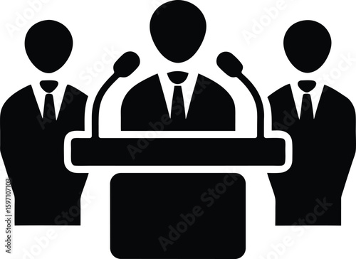 press conference vector icon.