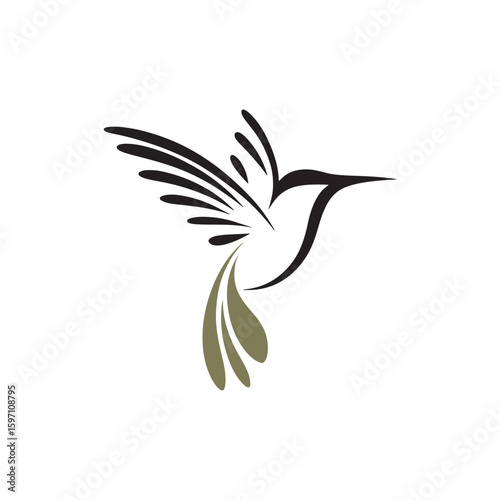 Unique hummingbird logo Modern and minimalist vector and abstract logo