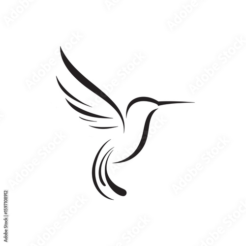 Unique hummingbird logo Modern and minimalist vector and abstract logo