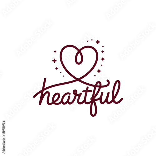 Unique heart logo Modern and minimalist vector and abstract logo