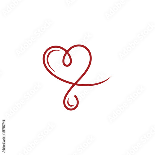 Unique heart logo Modern and minimalist vector and abstract logo