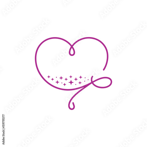 Unique heart logo Modern and minimalist vector and abstract logo