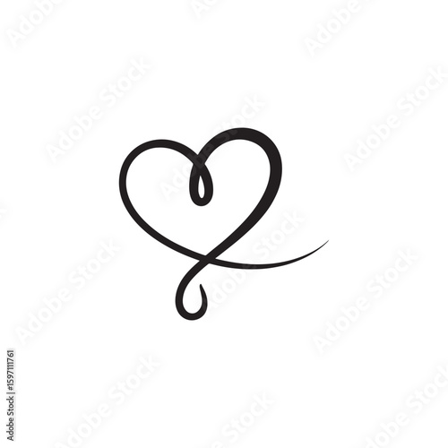 Unique heart logo Modern and minimalist vector and abstract logo