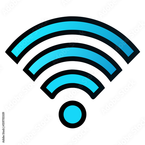 Iconic wireless symbol for internet connection and mobile communication network design
