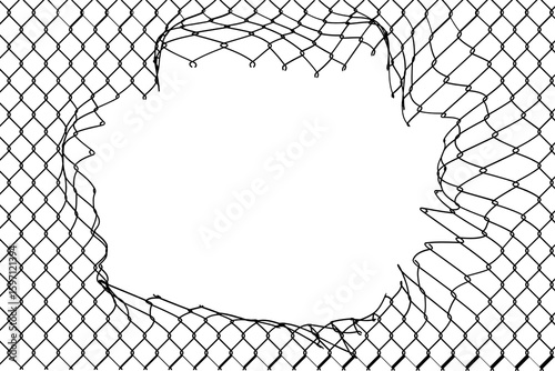 wire fence isolated on white