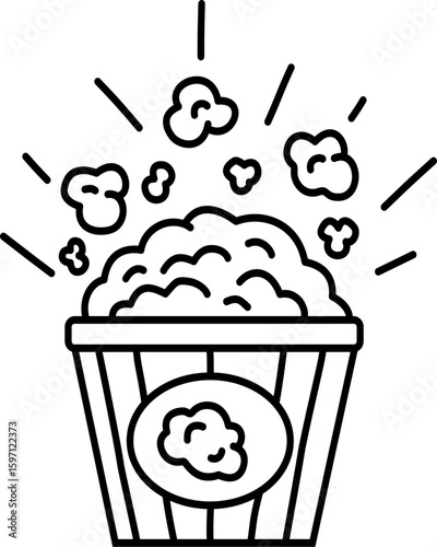 cinema pop corn icon doodle line element