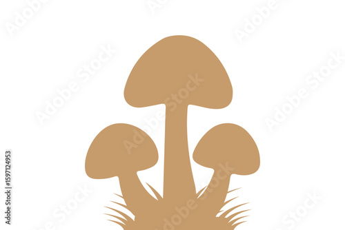 Set of mushroom silhouettes, mushrooms symbol vector icon.