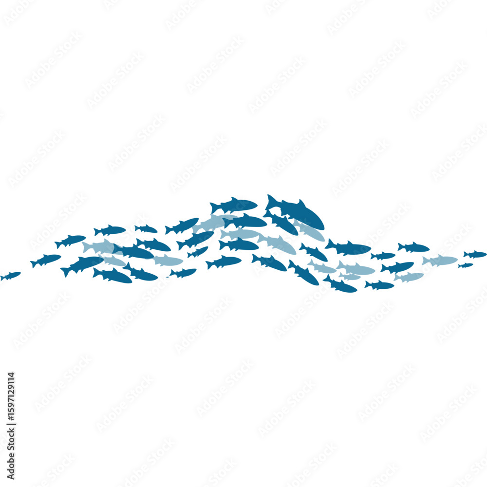 Fototapeta premium School of Fish Illustration