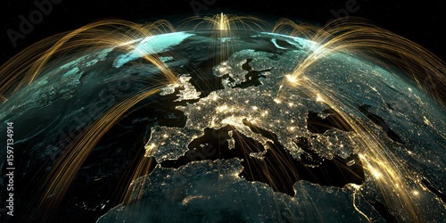 Global network europe map